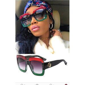 Fashion Red And Green Sunglasses